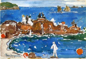North Shore #3, Massachusetts by Maurice Brazil Prendergast - Oil Painting Reproduction