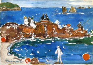 North Shore #3, Massachusetts Oil painting by Maurice Brazil Prendergast