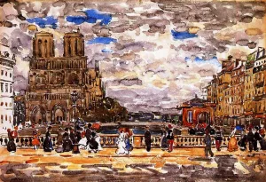 Notre Dame, Paris by Maurice Brazil Prendergast Oil Painting