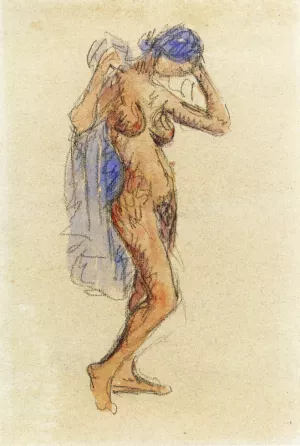 Nude Model with Drapery by Maurice Brazil Prendergast Oil Painting