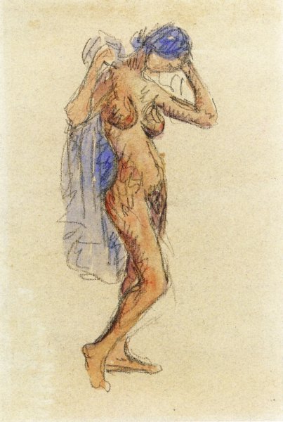 Nude Model with Drapery by Maurice Brazil Prendergast - Hand-Painted Oil Painting Reproduction