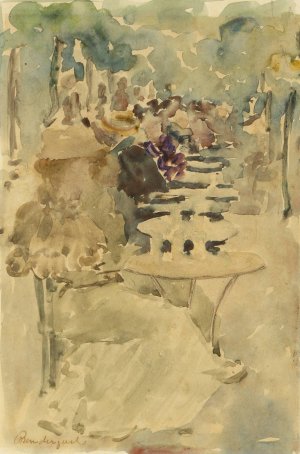Outdoor Cafe by Maurice Prendergast Oil Painting