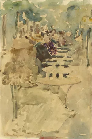 Outdoor Cafe by Maurice Prendergast Oil Painting