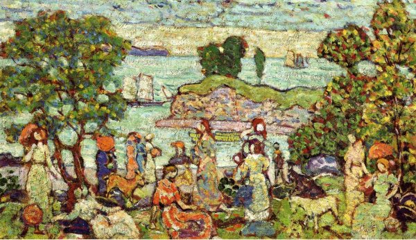 Outer Harbor by Maurice Brazil Prendergast - Hand-Painted Oil Painting Reproduction