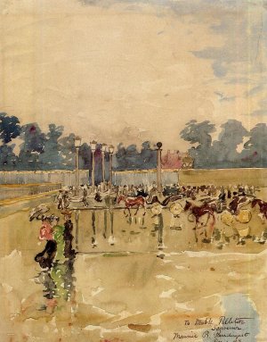 Paris Boulevard in the Rain by Maurice Brazil Prendergast Oil Painting
