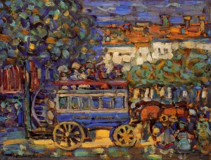 Paris Omnibus by Maurice Brazil Prendergast - Oil Painting Reproduction