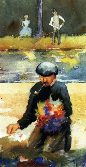 Picking Flowers by Maurice Brazil Prendergast Oil Painting