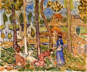 Picking Strawberries by Maurice Brazil Prendergast Oil Painting
