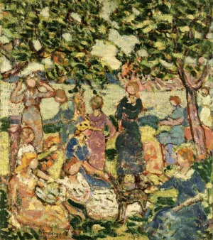 Picnic by the Inlet Oil painting by Maurice Brazil Prendergast