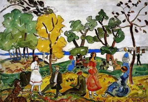 Picnic by Maurice Brazil Prendergast Oil Painting
