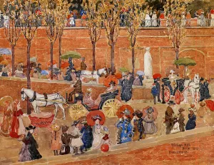 Pincian Hill, Rome also known as Afternoon, Pincian Hill by Maurice Brazil Prendergast Oil Painting