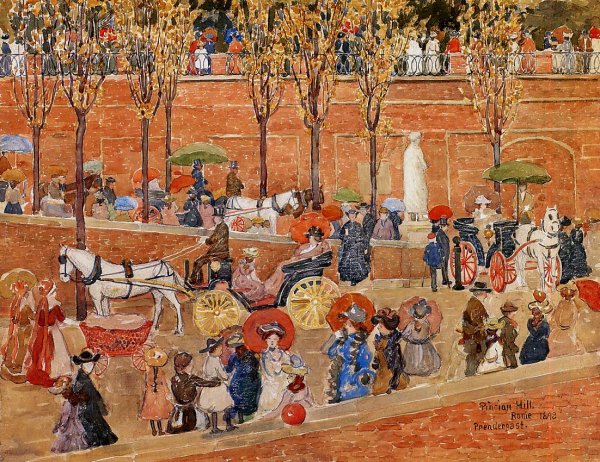 Main Product Photo of Pincian Hill, Rome also known as Afternoon, Pincian Hill Painting by Maurice Brazil Prendergast