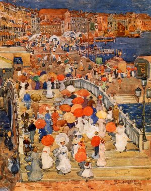 Ponte della Paglia also known as Marble Bridge by Maurice Brazil Prendergast Oil Painting