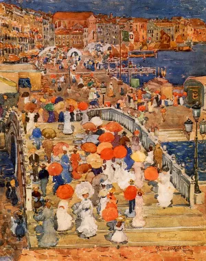 Ponte della Paglia also known as Marble Bridge by Maurice Brazil Prendergast - Oil Painting Reproduction