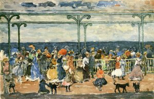 Promenade at Nantasket by Maurice Brazil Prendergast Oil Painting