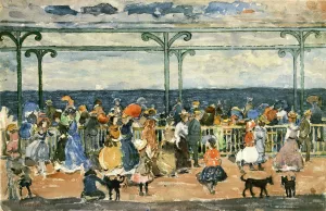 Promenade at Nantasket by Maurice Brazil Prendergast - Oil Painting Reproduction