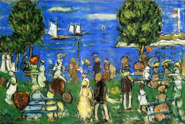 Promenade Salem by Maurice Brazil Prendergast - Hand-Painted Oil Painting Reproduction