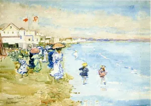 Revere Beach, Boston by Maurice Brazil Prendergast Oil Painting