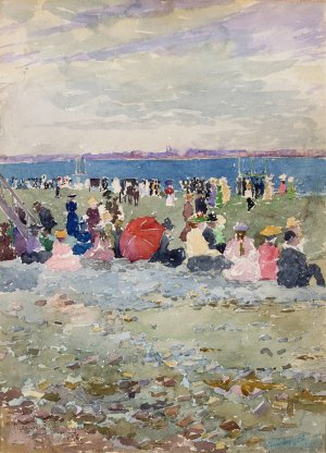 Revere Beach Oil painting by Maurice Prendergast