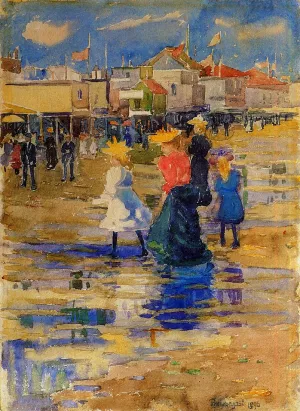 Revere Beach by Maurice Brazil Prendergast - Oil Painting Reproduction
