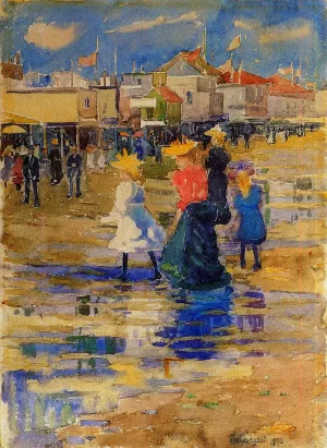 Revere Beach Oil painting by Maurice Brazil Prendergast