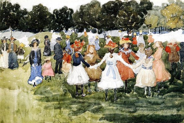 Ring Around the Rosy by Maurice Brazil Prendergast - Hand-Painted Oil Painting Reproduction