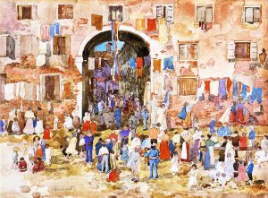Riva degli Schiavoni by Maurice Brazil Prendergast Oil Painting