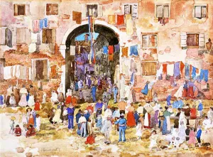 Riva degli Schiavoni by Maurice Brazil Prendergast Oil Painting