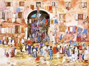 Riva degli Schiavoni Oil painting by Maurice Brazil Prendergast