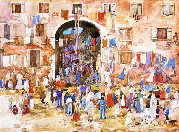 Main Product Photo of Riva degli Schiavoni Painting by Maurice Brazil Prendergast