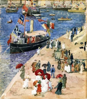 Riva San Biagio, Venice by Maurice Brazil Prendergast - Oil Painting Reproduction