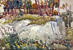 Rocks, Maine by Maurice Prendergast Oil Painting