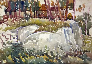 Rocks, Maine by Maurice Prendergast Oil Painting