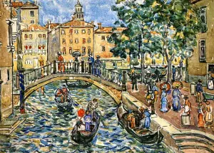 Scene of Venice by Maurice Brazil Prendergast - Oil Painting Reproduction