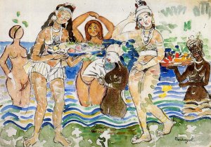 Sea Maidens by Maurice Brazil Prendergast Oil Painting