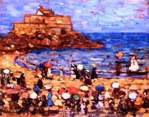 Seascape - St. Malo by Maurice Brazil Prendergast - Oil Painting Reproduction