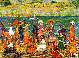 Seashore by Maurice Brazil Prendergast Oil Painting