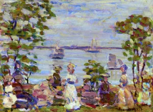 Seaside Picnic by Maurice Brazil Prendergast - Oil Painting Reproduction