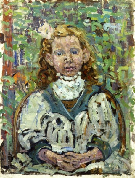 Seated Girl by Maurice Brazil Prendergast - Hand-Painted Oil Painting Reproduction