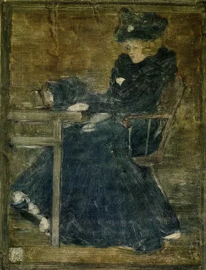Seated Woman in Blue also known as At the Cafe Oil painting by Maurice Brazil Prendergast