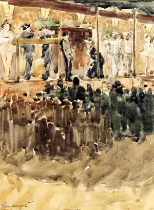 Side Show by Maurice Brazil Prendergast - Oil Painting Reproduction