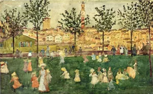 Sienna Oil painting by Maurice Brazil Prendergast