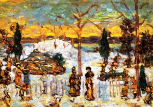 Snow in April by Maurice Brazil Prendergast Oil Painting