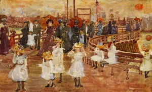 South Boston Pier by Maurice Brazil Prendergast Oil Painting