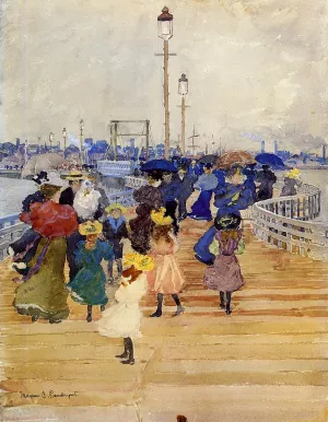 South Boston Pier also known as Atlantic City Pier by Maurice Brazil Prendergast - Oil Painting Reproduction