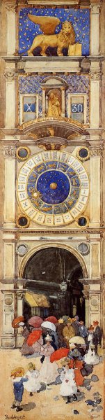 Main Product Photo of St. Mark's Square, Venice (also known as The Clock Tower) Painting by Maurice Brazil Prendergast