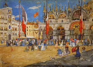 St. Mark's, Venice by Maurice Brazil Prendergast - Oil Painting Reproduction
