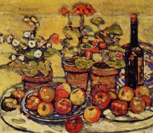 Still Life - Fruit and Flowers painting by Maurice Brazil Prendergast