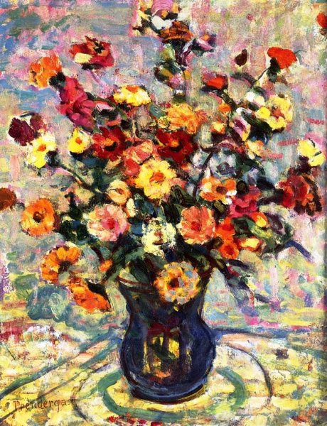 Main Product Photo of Still Life with Flowers Painting by Maurice Brazil Prendergast