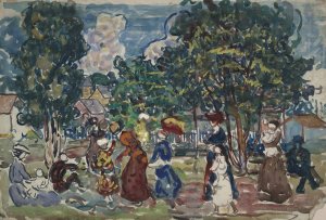 Sunday Promenade by Maurice Prendergast Oil Painting